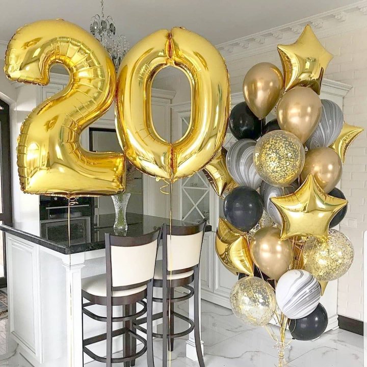 Фольгированный шар Золотая Цифра в Абакане