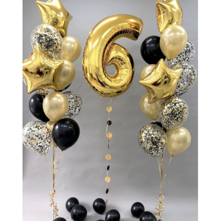 Цифра с фонтанами шаров  в Абакане