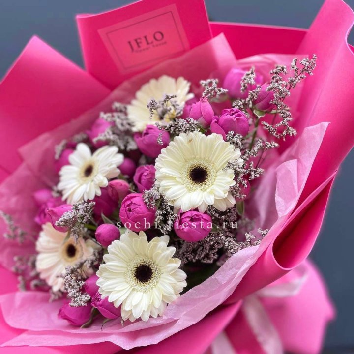 Букет гербер и мисти бабблс  в Абакане