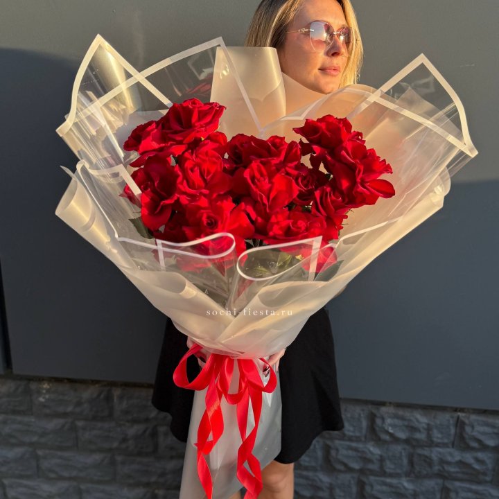  Букет  высоких роз 15 шт в Абакане