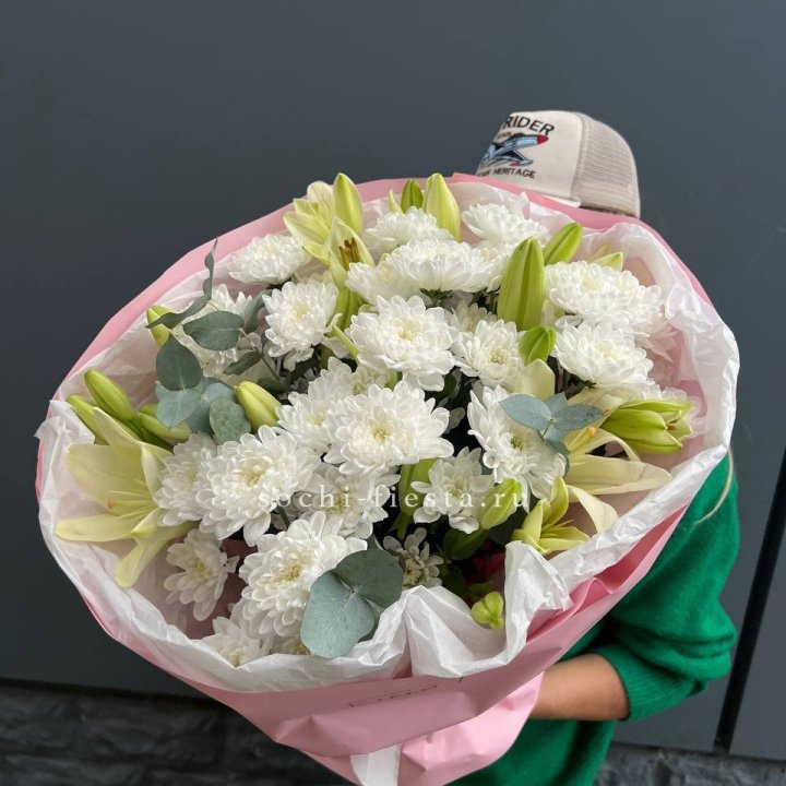  Букет  хризантемы и лилии в Абакане