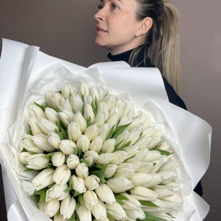 101 белый тюльпан №2 в Абакане