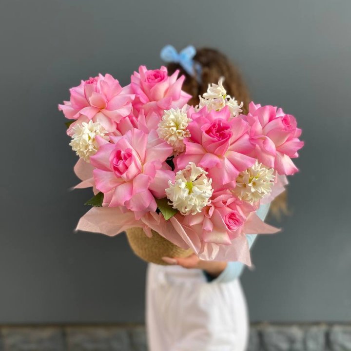 Дуо розы и гиацинты в Абакане