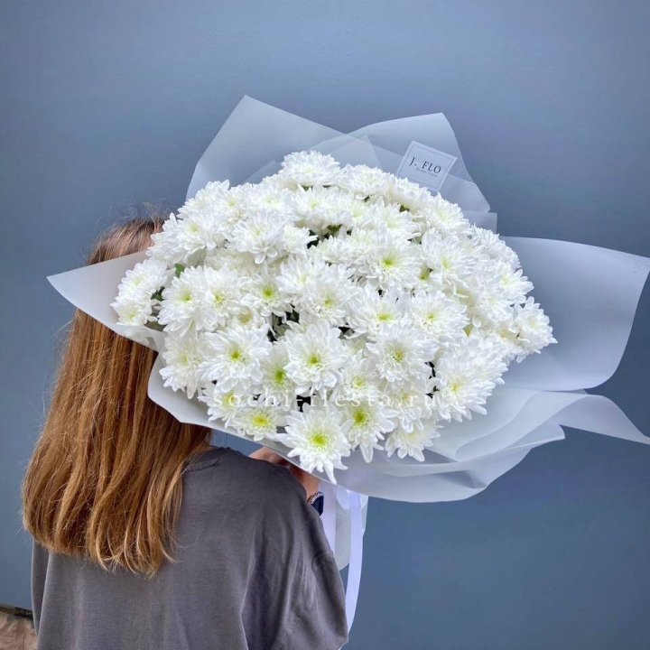 Букет хризантем "Белая снежинка" в Абакане