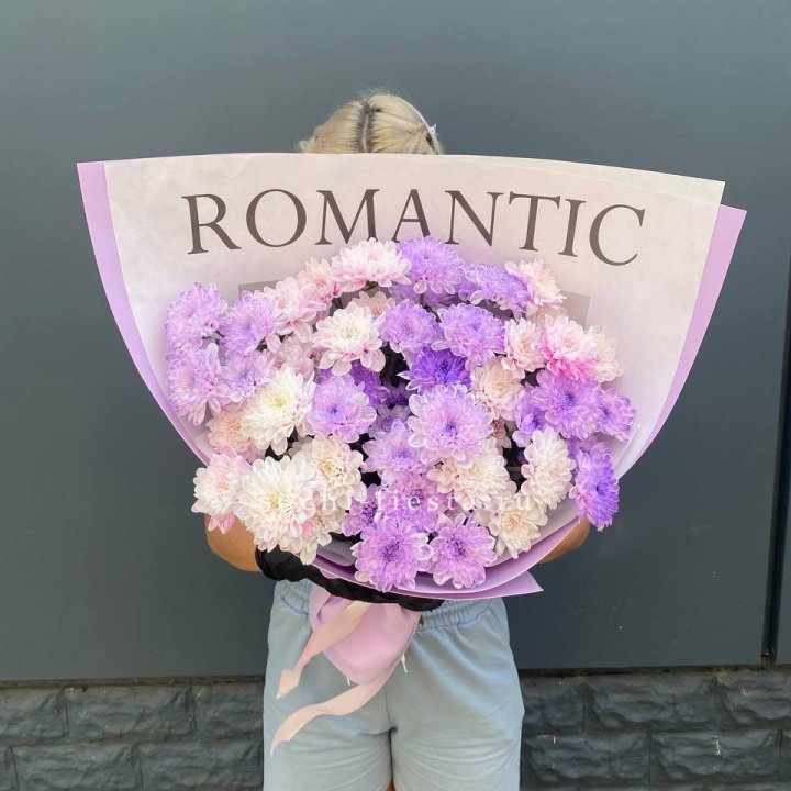 Букет сиреневых хризантем в Абакане