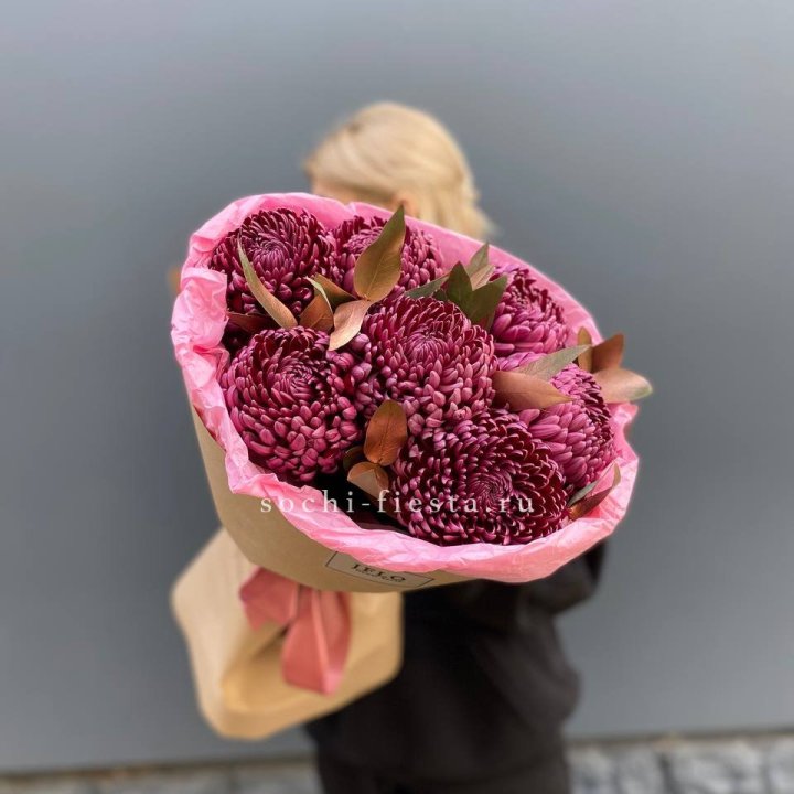 7 Хризантем Бигуди в золоте в Абакане