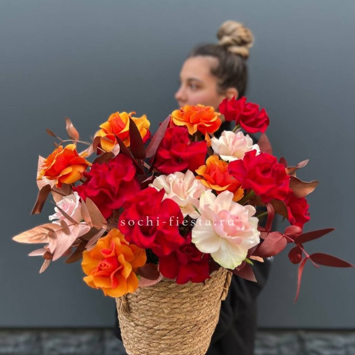 Авторский бокс "Роксана" в джутовом кашпо в Абакане