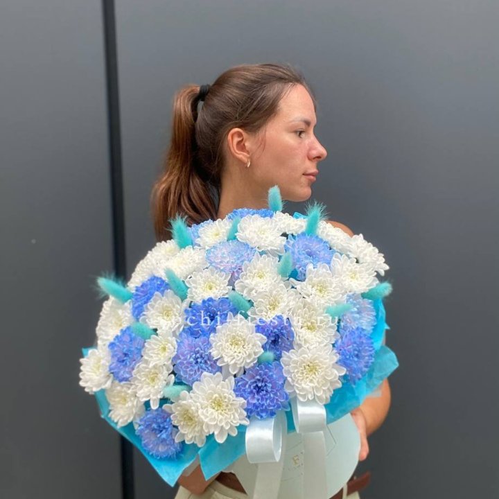  Коробочка  хризантем и лагуруса в Абакане