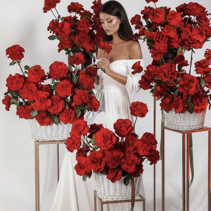 Сет из красных французских роз в Абакане