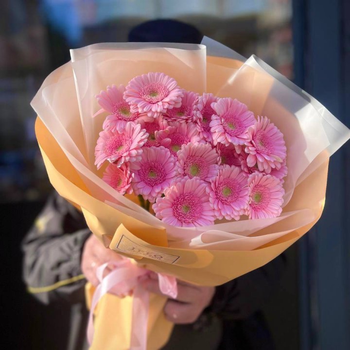 17 розовых гербер  в Абакане