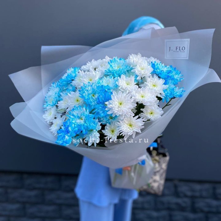 Букет хризантем "Голубая снежинка" в Абакане
