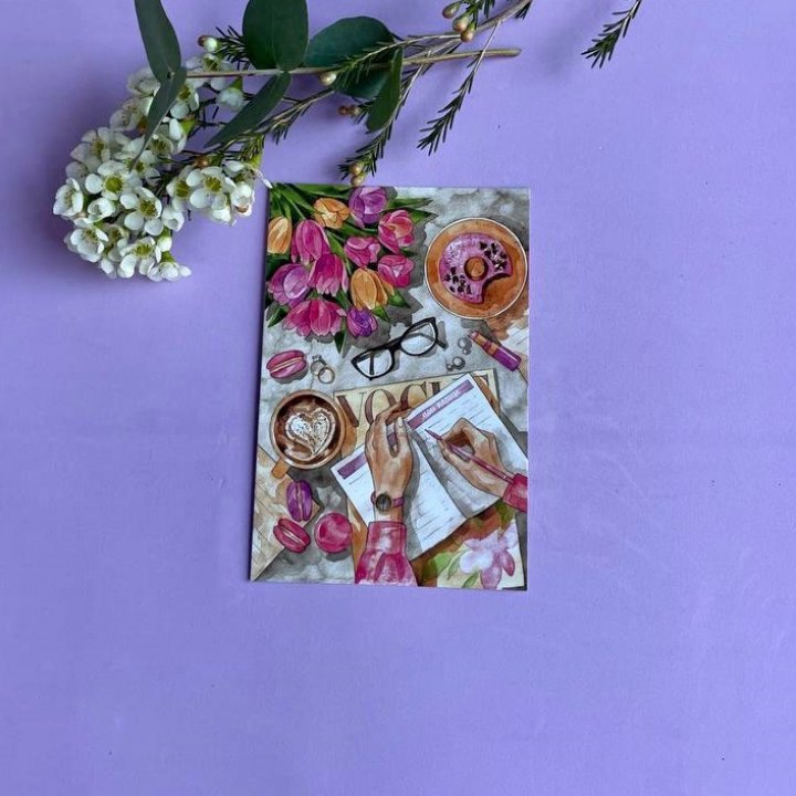 Открытка к букету "Леди на работе" в Абакане