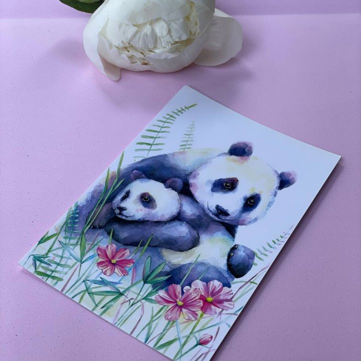 Открытка к букету "Объятие Панды" в Абакане