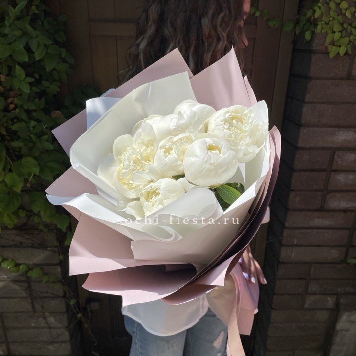 9 белоснежных пионов в Абакане