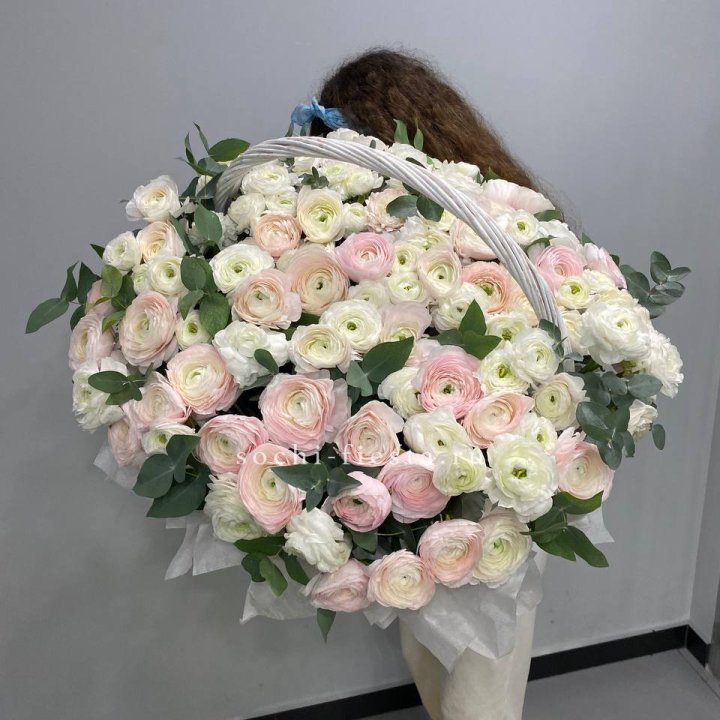 Ранункулюсы в корзине в Абакане