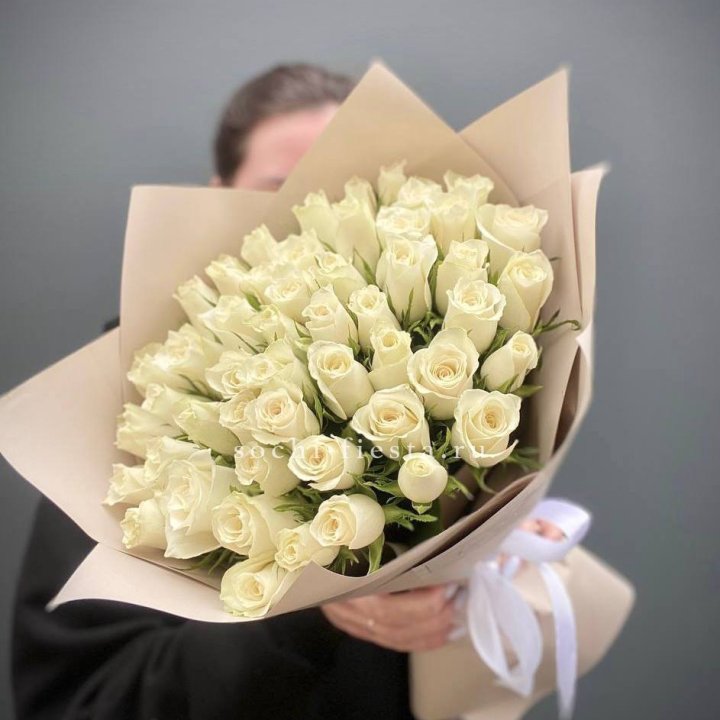 51 белая кенийская роза  в Абакане