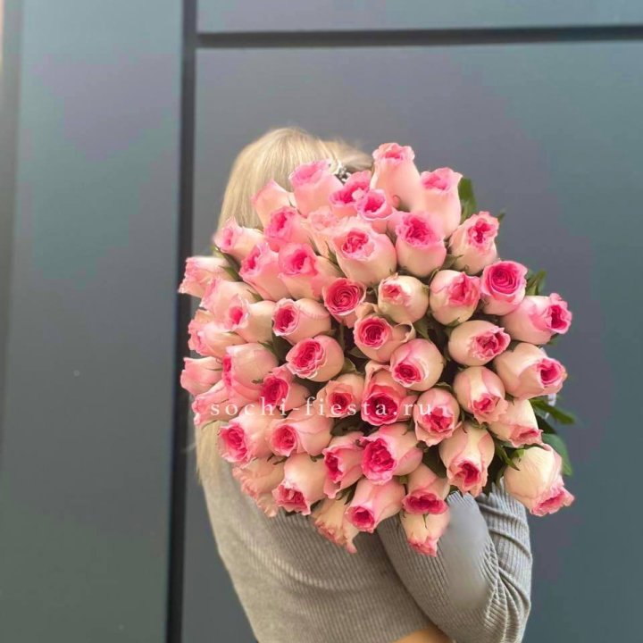 51 розовая роза в Абакане