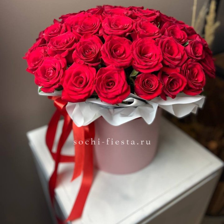 Красные розы 51шт  в коробке в Абакане