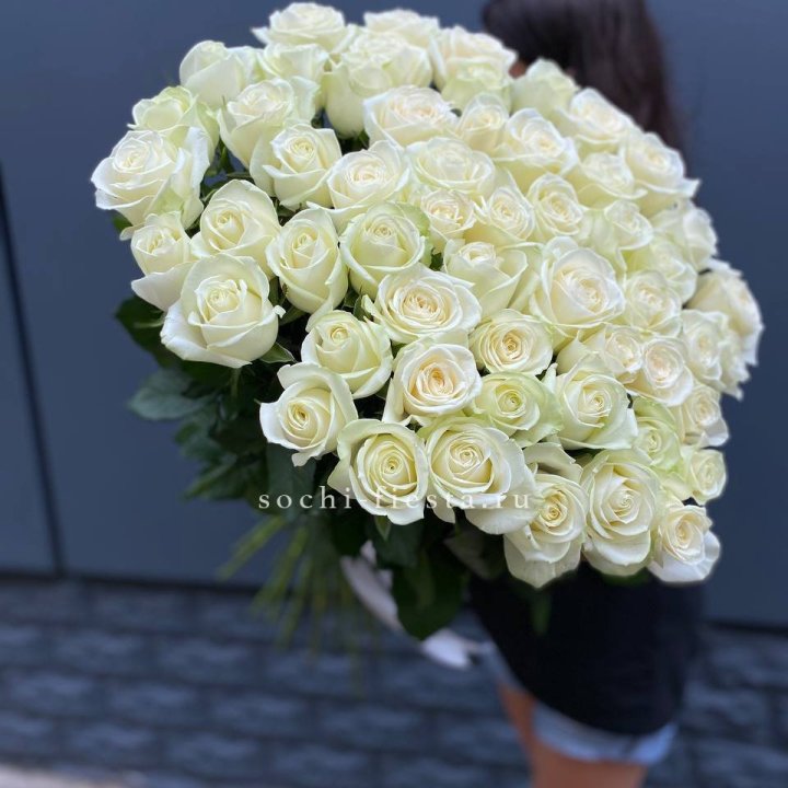 51 белоснежная высокая роза в Абакане