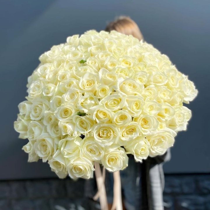 Букет  из 101 белой розы  в Абакане