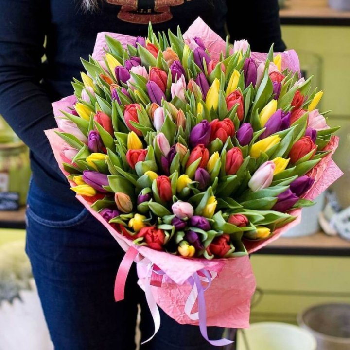 101 тюльпан "Джуси" в Абакане